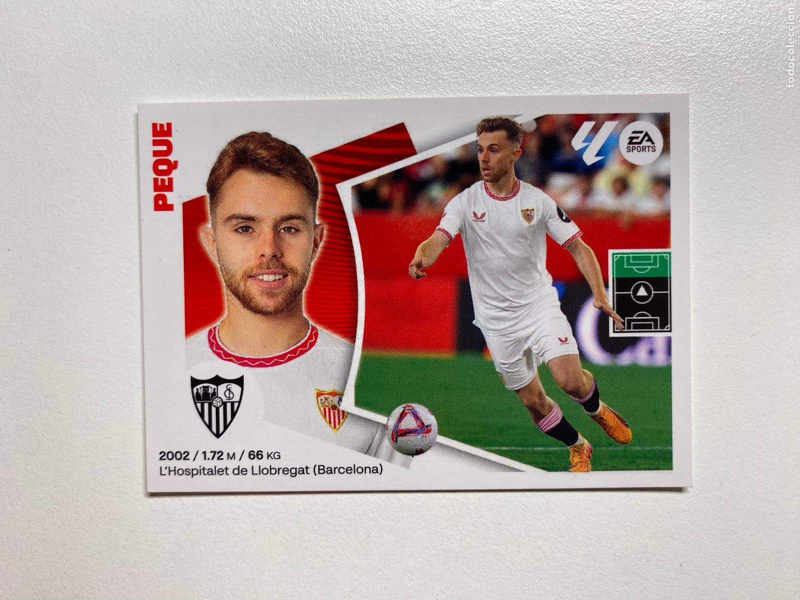 Cromos de F&uacute;tbol: N 18 BIS SEVILLA FC Peque LIGA ESTE 24 25 &Aacute;LBUM CROMOS PANINI 2024 2025