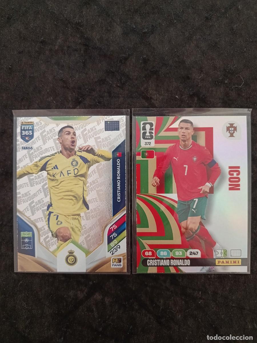 Cromos de Futebol: LOTE 2 CARTAS CRISITANO RONALDO: #FAN 66 FIFA 365 2026 + #372 &rdquo;ICON&rdquo; WORLD CUP ADRENALYN XL 2026