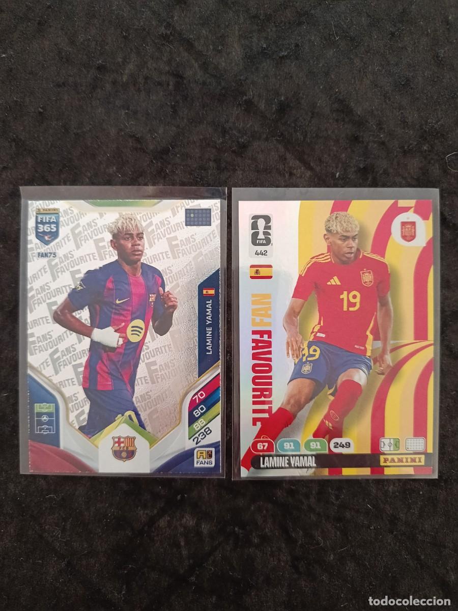 Cromos de F&uacute;tbol: LOTE 2 CARTAS LAMINE YAMAL: #FAN 75 FIFA 365 2026 + #442 &rdquo;FAN&rdquo; WORLD CUP ADRENALYN XL 2026