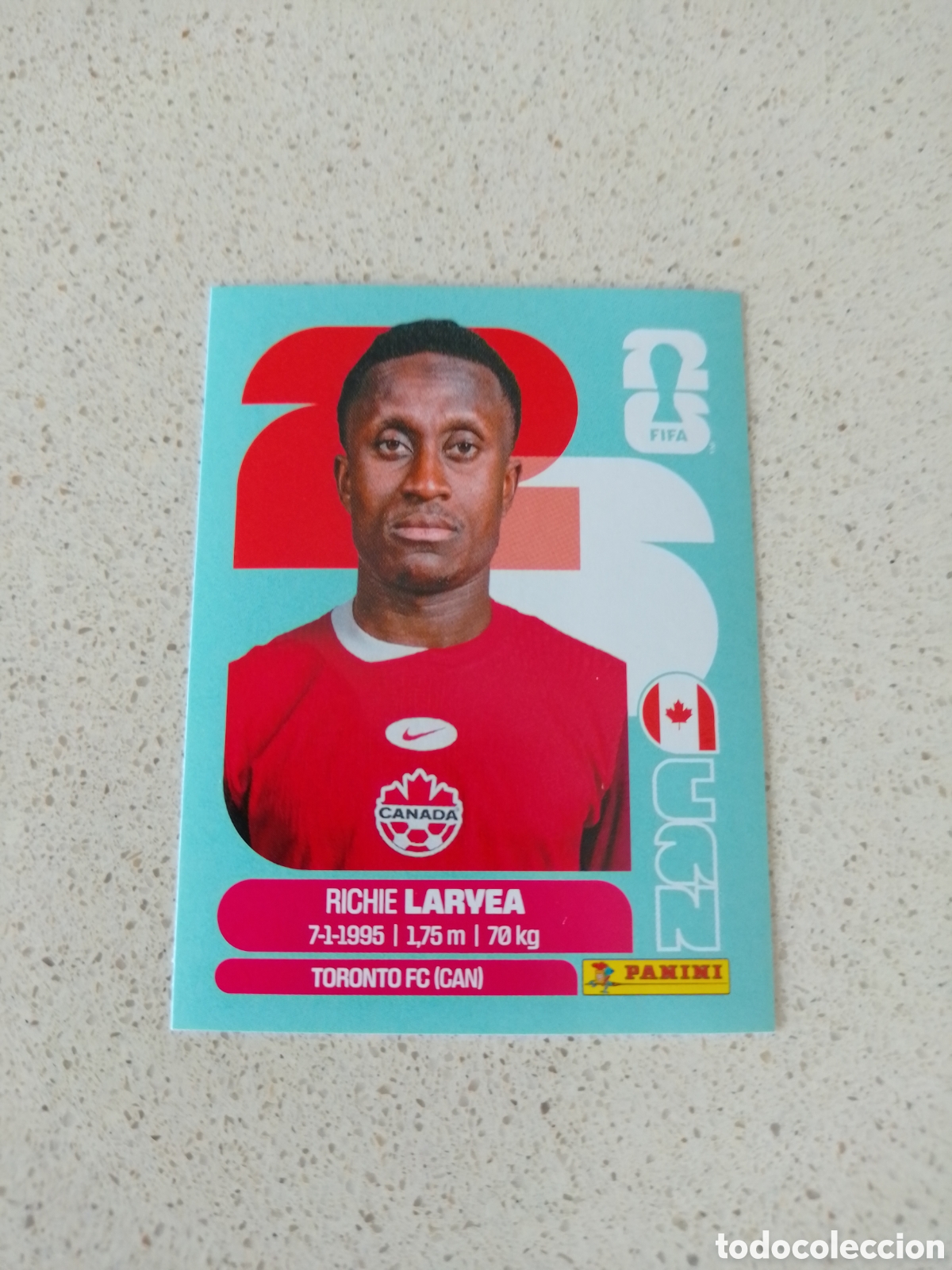 Cromos de Futebol: CROMO NUMERO 6 LARYEA CANADA. MUNDIAL 2026. PANINI.