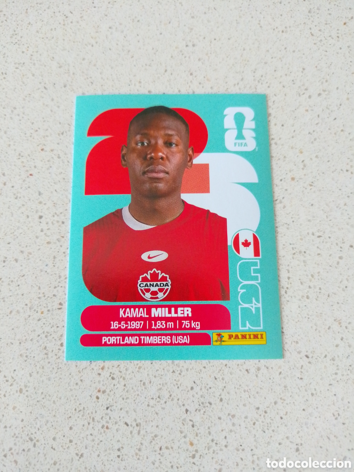 Cromos de F&uacute;tbol: CROMO NUMERO 9 MILLER CANADA. MUNDIAL 2026. PANINI.