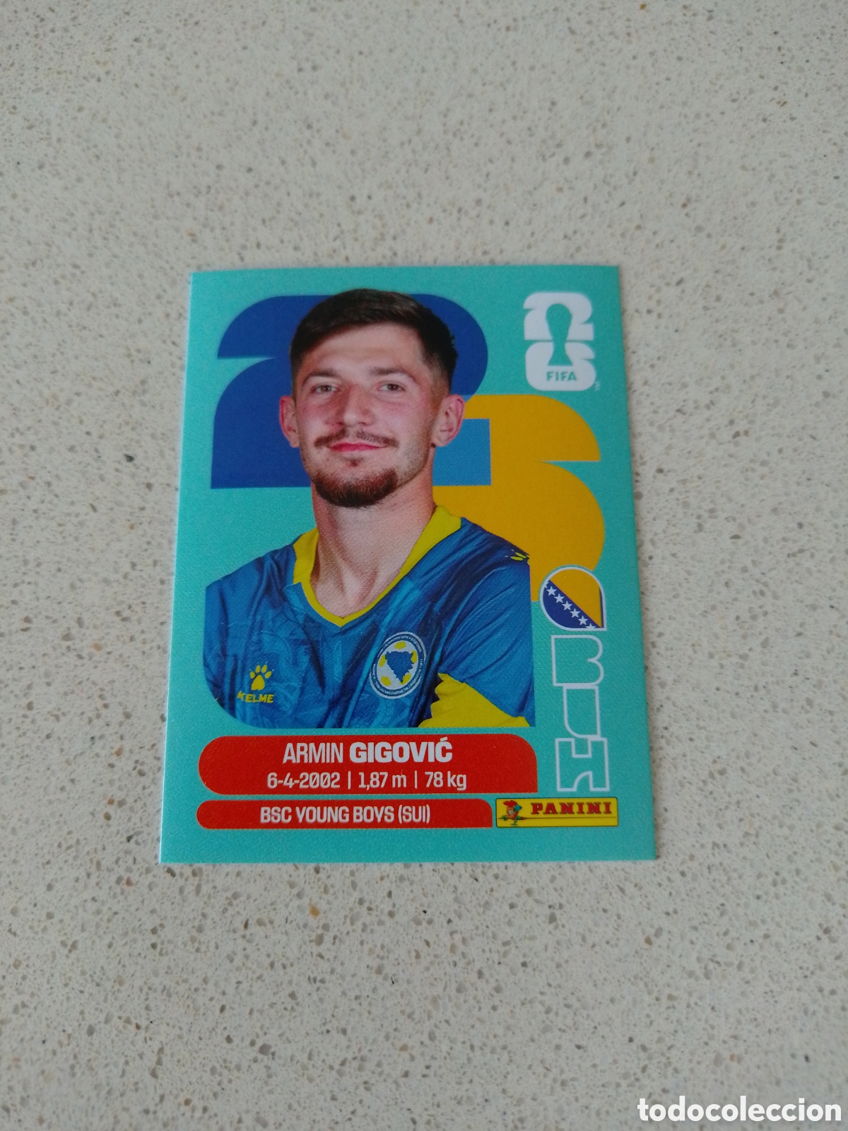 Fu&szlig;ball-Sticker: CROMO NUMERO 10 GIGOVIC BOSNIA HEZERGOVINA. MUNDIAL 2026. PANINI.