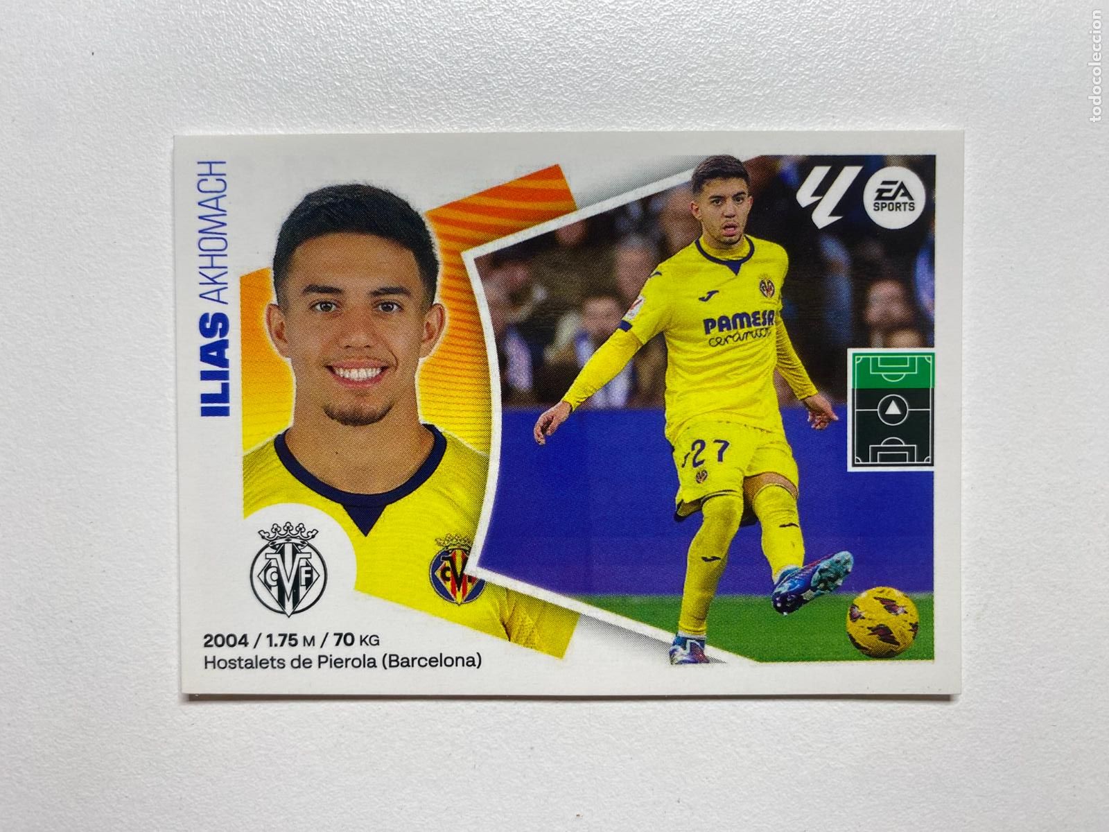 Cromos de F&uacute;tbol: N 18A VILLARREAL CF Ilias Akhomach LIGA ESTE 24 25 &Aacute;LBUM CROMOS PANINI 2024 2025