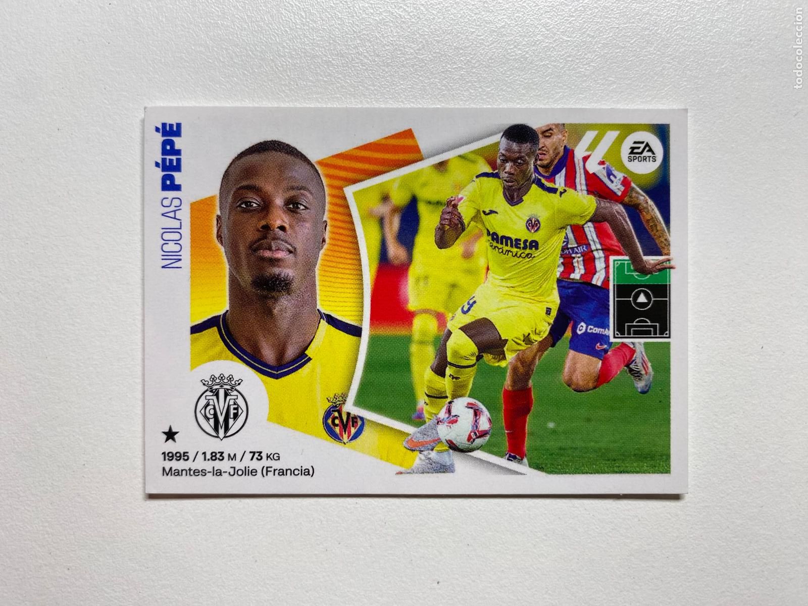 Cromos de F&uacute;tbol: N 20 BIS VILLARREAL CF Nicolas P&eacute;p&eacute; LIGA ESTE 24 25 &Aacute;LBUM CROMOS PANINI 2024 2025