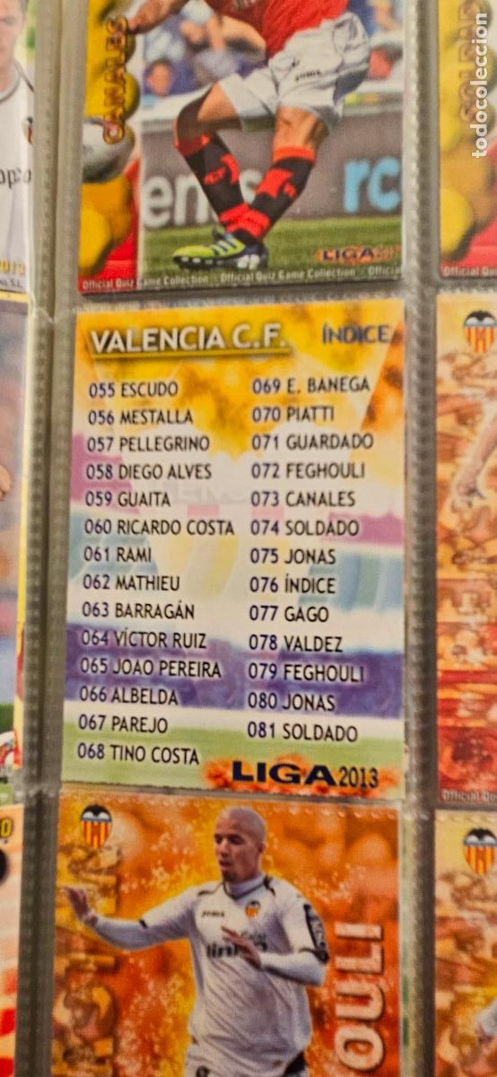 Fu&szlig;ball-Sticker: valencia 76 alineacion 2012 2013 12 13 mundicromo sport trading card