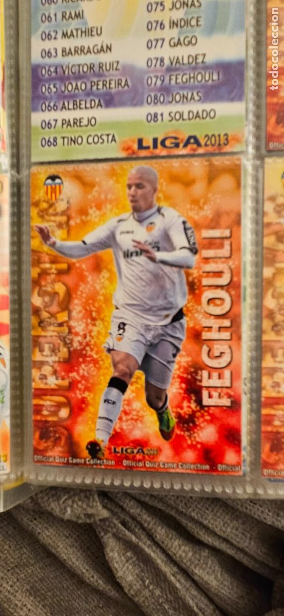 Football Stickers: valencia79 superstar feghouli + 2012 2013 12 13 mundicromo sport trading card