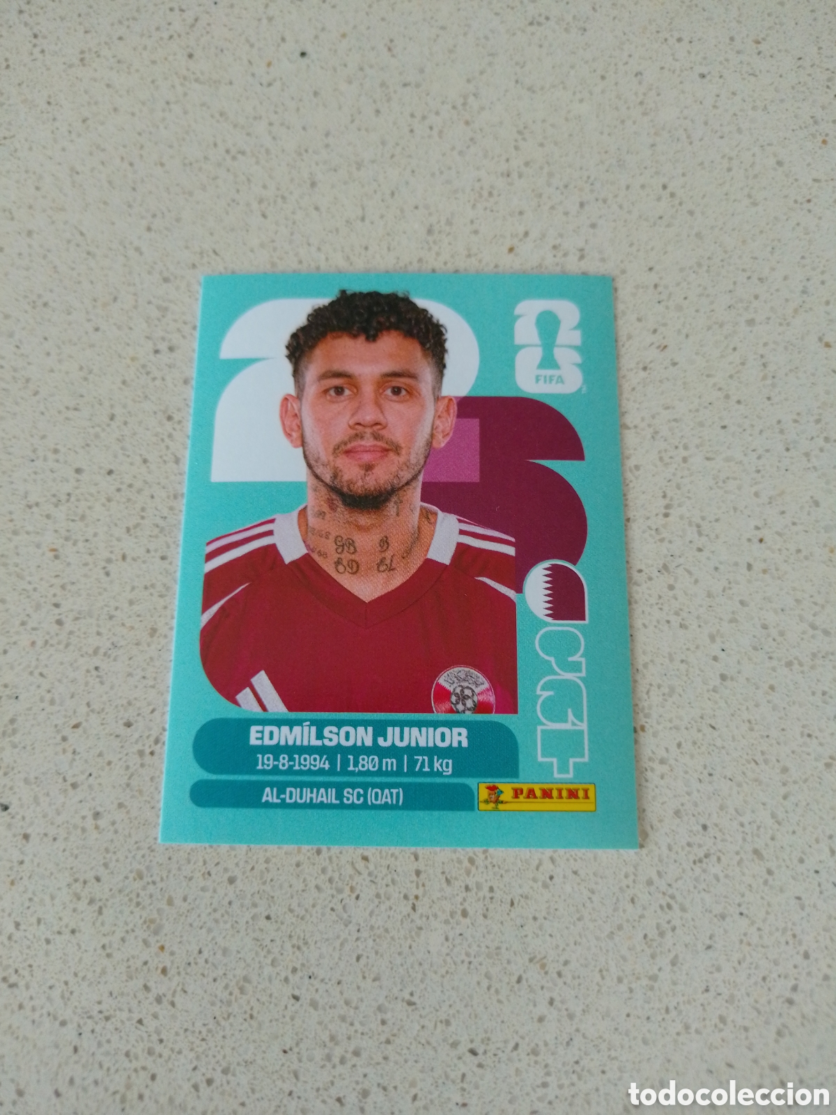 Figurine di Calcio: CROMO NUMERO 17 EDM&Iacute;LSON JUNIOR QATAR. MUNDIAL 2026. PANINI.