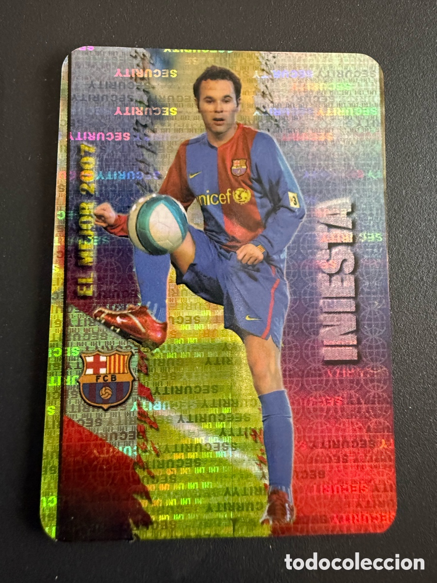 Figurine di Calcio: MUNDICROMO 2007-08. n 54. INIESTA. Security Horizontal