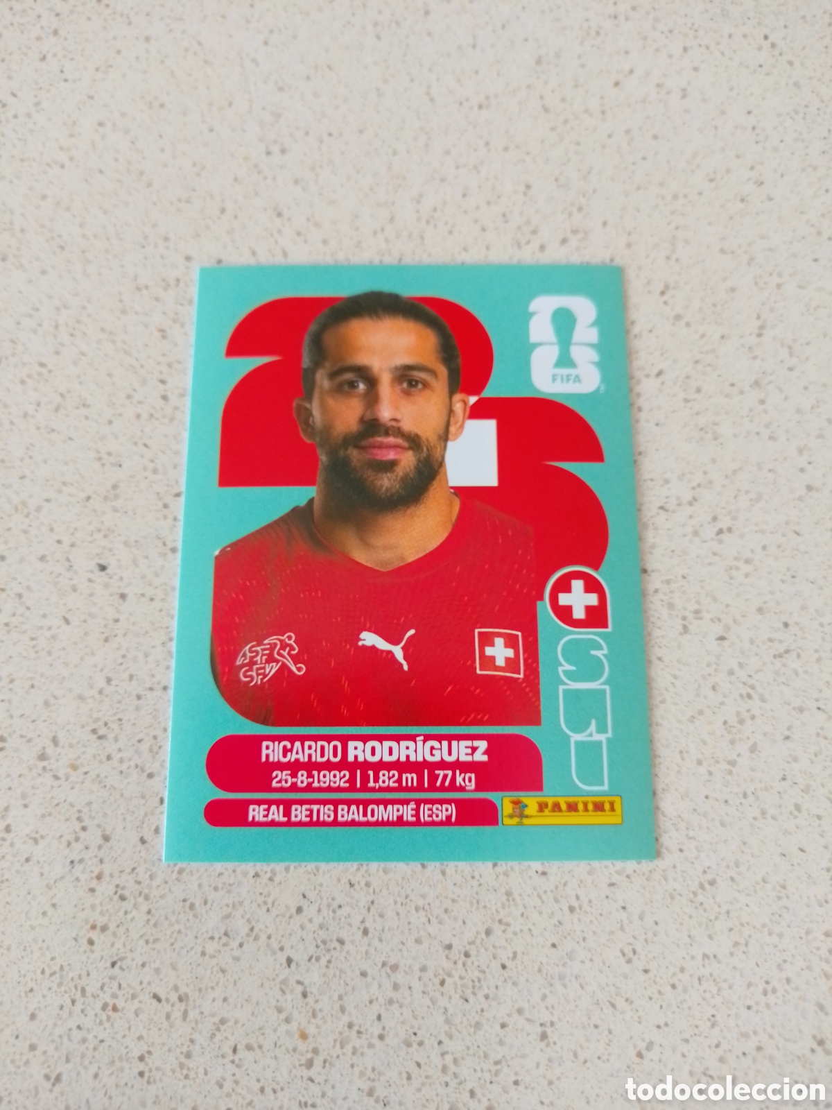 Fu&szlig;ball-Sticker: CROMO NUMERO 5 RICARDO RODRIGUEZ SUIZA. MUNDIAL 2026. PANINI.
