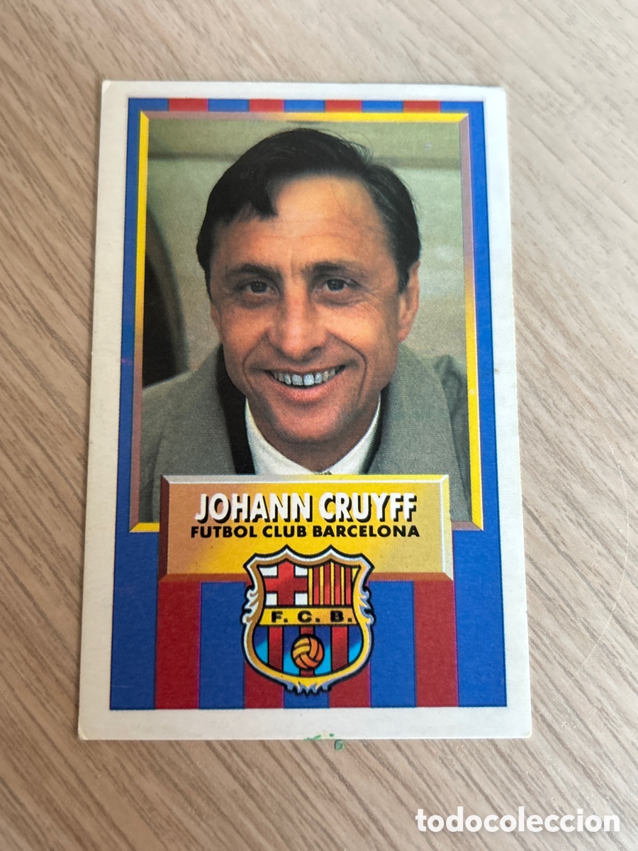 Cromos de F&uacute;tbol: JOHANN CRUYFF ENTRENADOR F. C. BARCELONA LIGA ESTE 1993 1994 93 94 CARTON NUNCA PEGADO SIN PEGAR