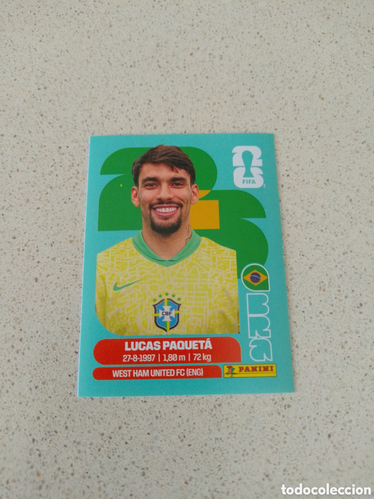 Football Stickers: CROMO NUMERO 9 PAQUET&Aacute; BRASIL. MUNDIAL 2026. PANINI.