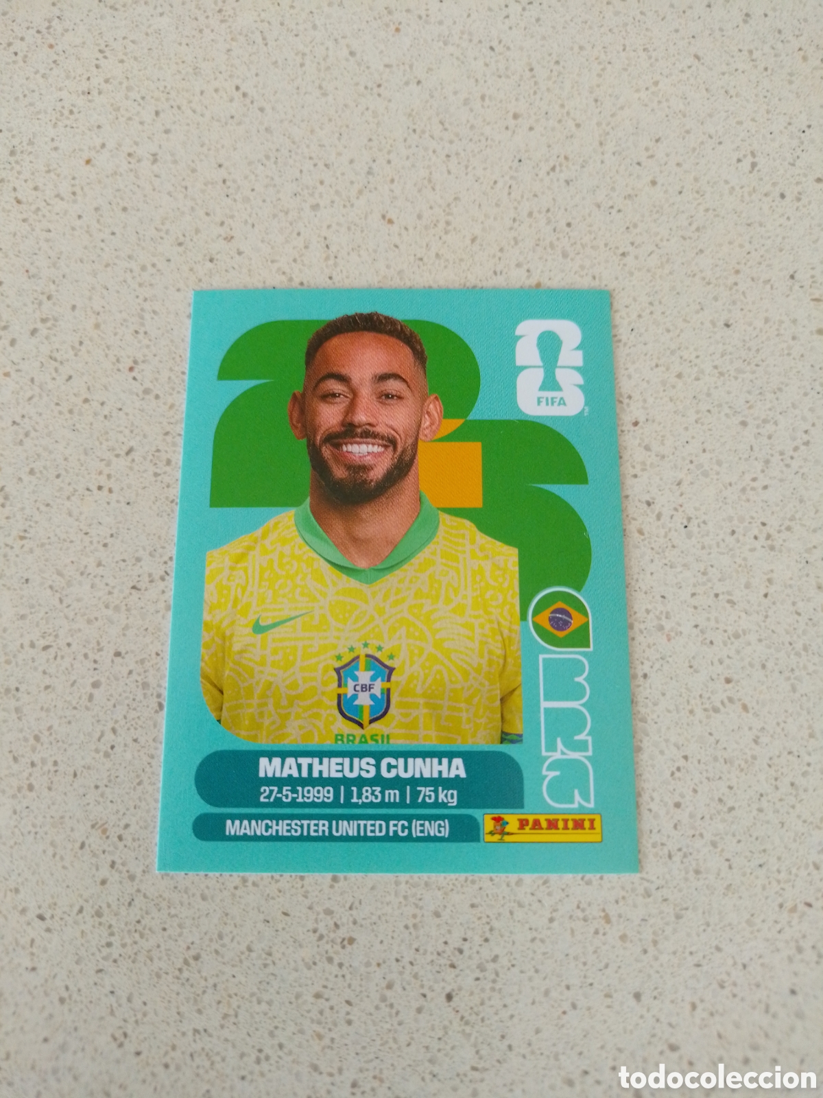 Football Stickers: CROMO NUMERO 17 MATHEUS CUNHA BRASIL. MUNDIAL 2026. PANINI.