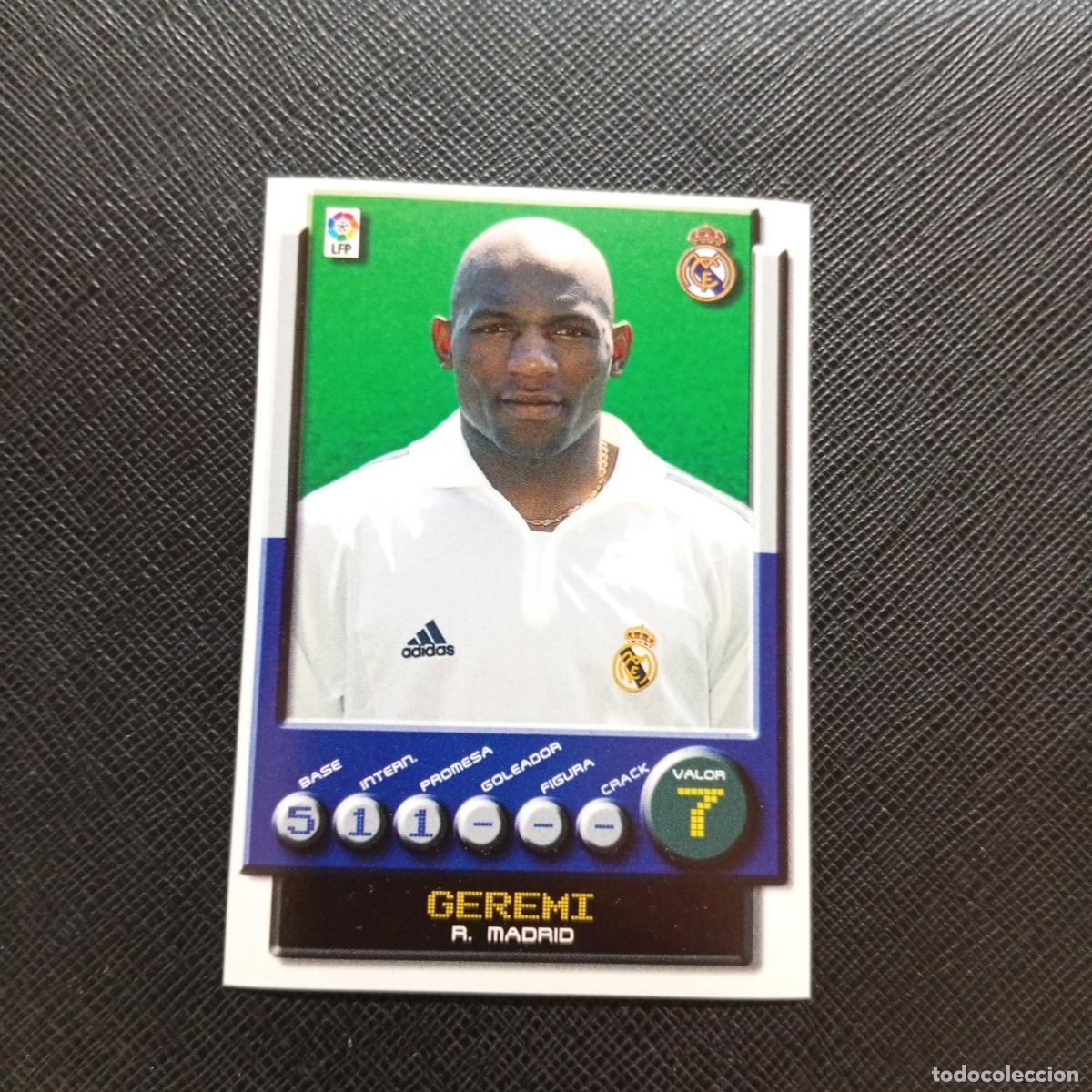 Cromos de f&uacute;tbol: 164 GEREMI REAL MADRID PANINI 2001 2002 CROMO FUTBOL 01 02 LIGA - SIN PEGAR - A208 PG82