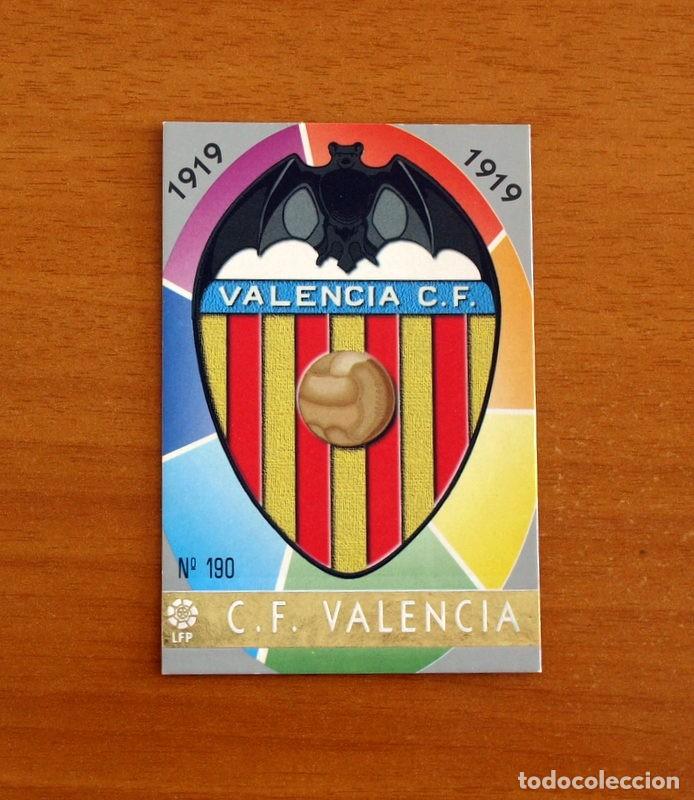 Cromos de Futebol: Valencia - N&ordm; 190 Escudo - Mundicromo ficha de la Liga 1997-1998, 97-98