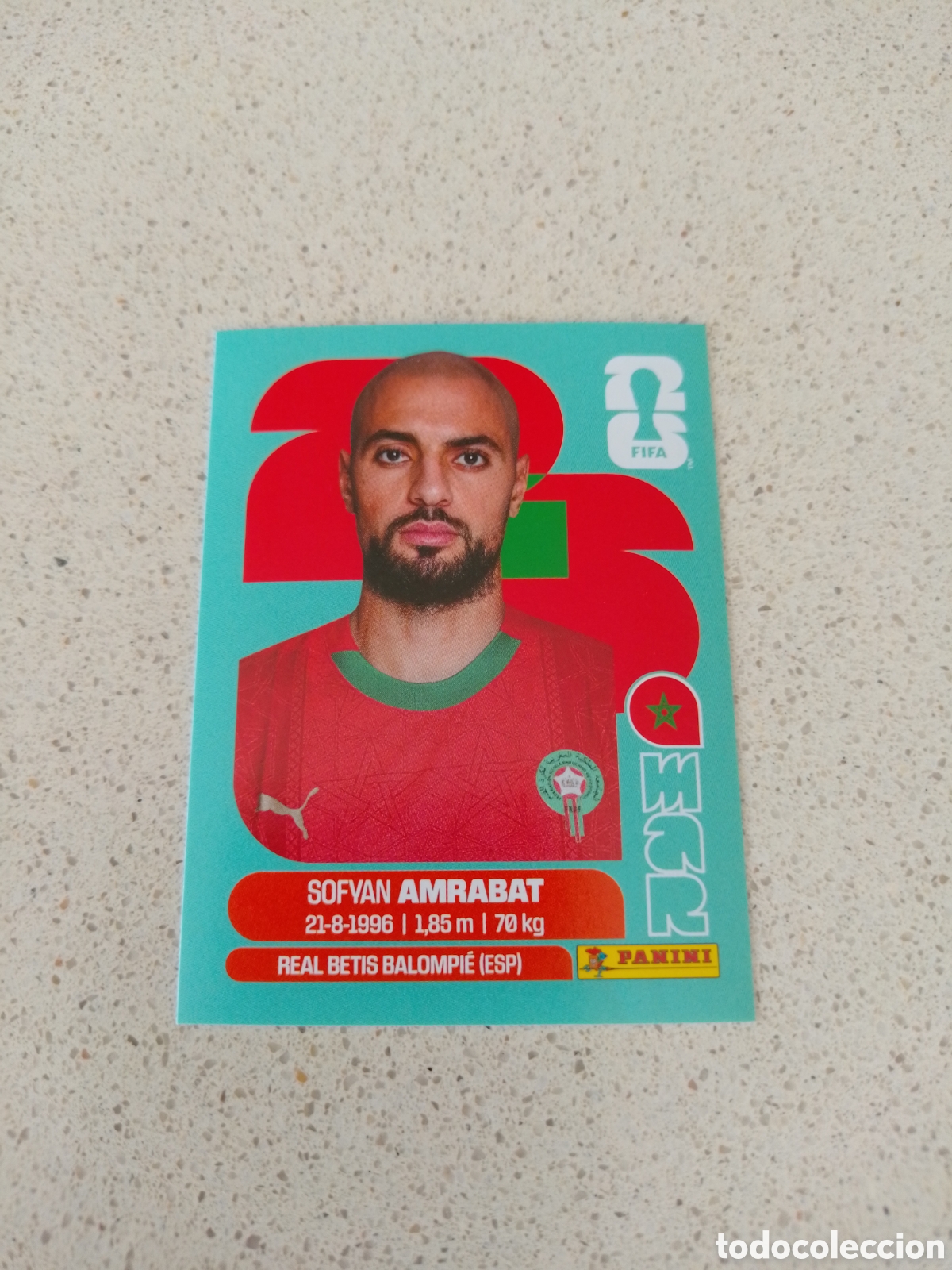 Football Stickers: CROMO NUMERO 10 AMRABAT MARRUECOS. MUNDIAL 2026. PANINI.