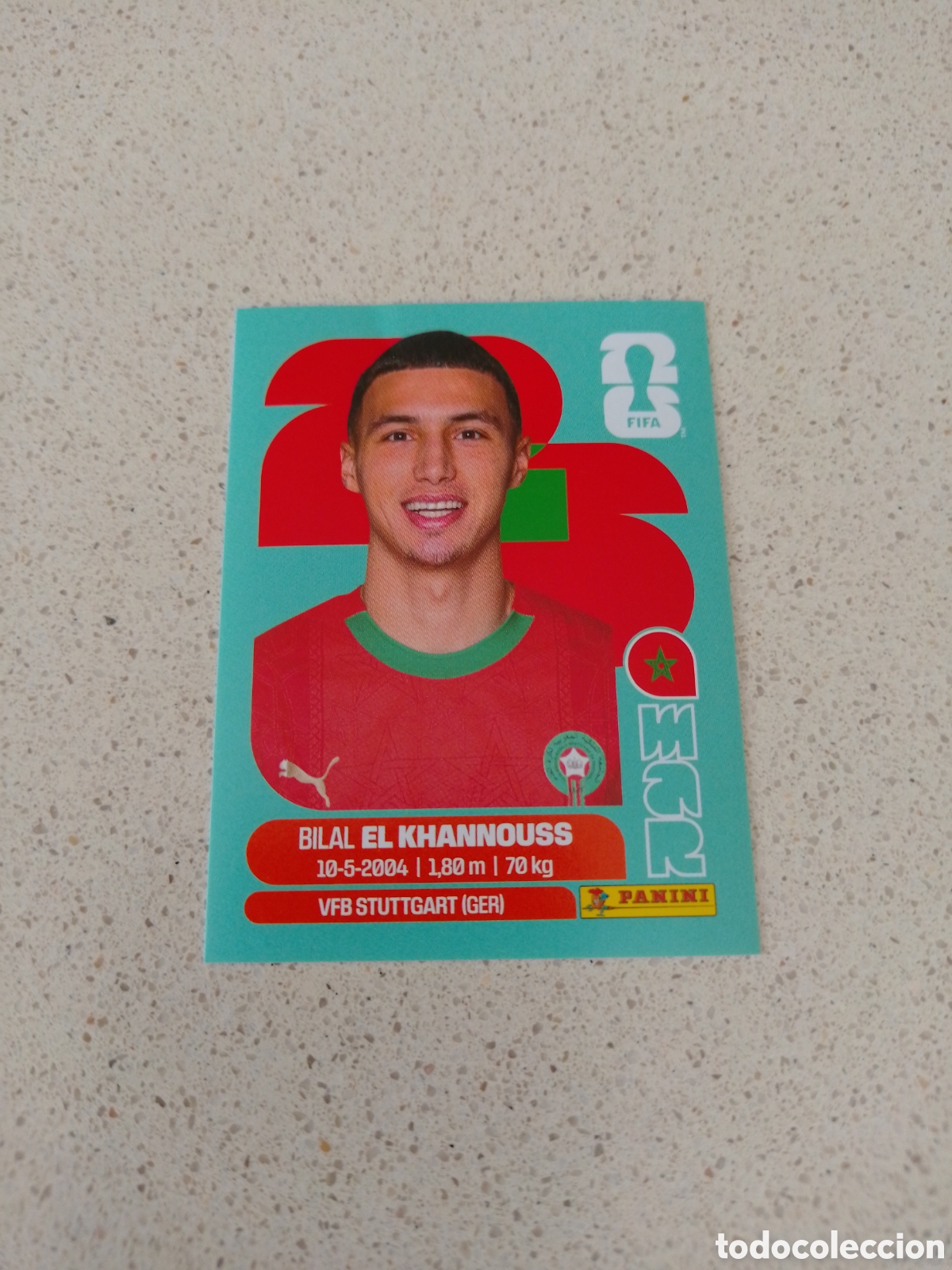 Figurine di Calcio: CROMO NUMERO 14 EL KHANNOUSS MARRUECOS. MUNDIAL 2026. PANINI.