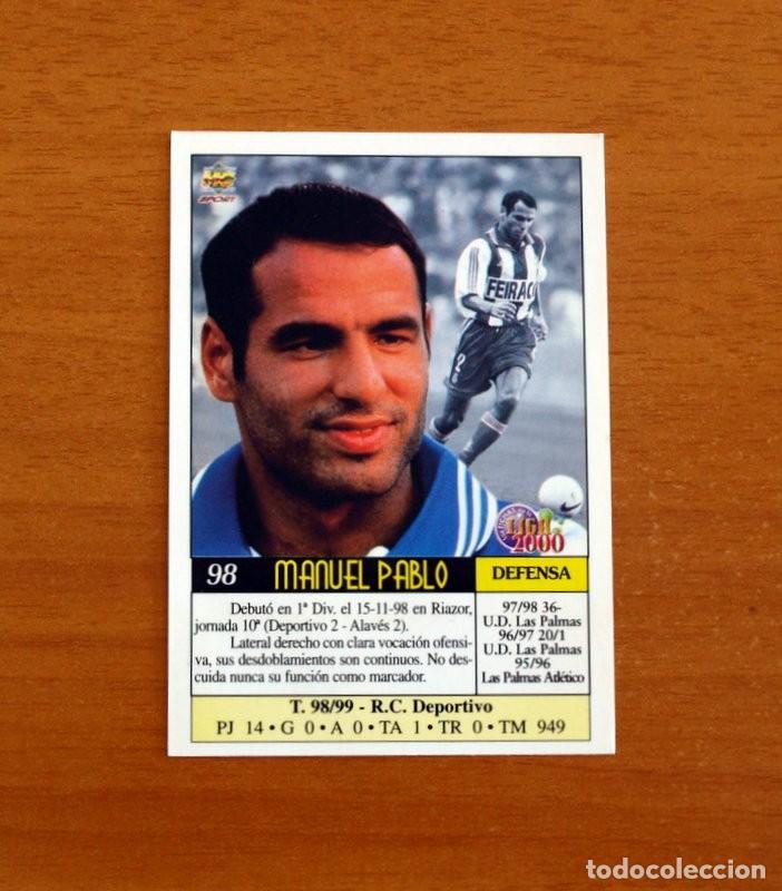 Cromos de f&uacute;tbol: Deportivo La Coru&ntilde;a - N&ordm; 98, Manuel Pablo - Mundicromo Las Fichas de la Liga 1999-2000, 99-00