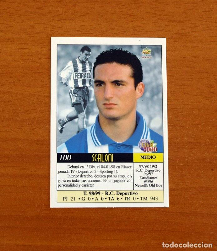 Cromos de F&uacute;tbol: Deportivo La Coru&ntilde;a - N&ordm; 100, Scaloni - Mundicromo Las Fichas de la Liga 1999-2000, 99-00