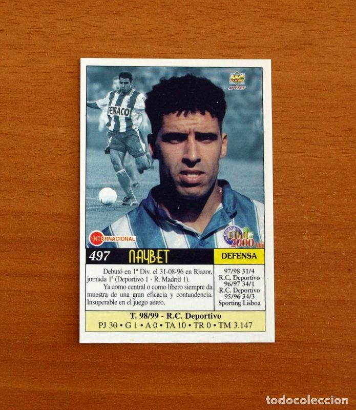 Cromos de F&uacute;tbol: Deportivo Coru&ntilde;a - N&ordm; 497 - Naybet - &Uacute;ltima Hora - Las Fichas de la Liga Mundicromo 1999-2000, 99-00