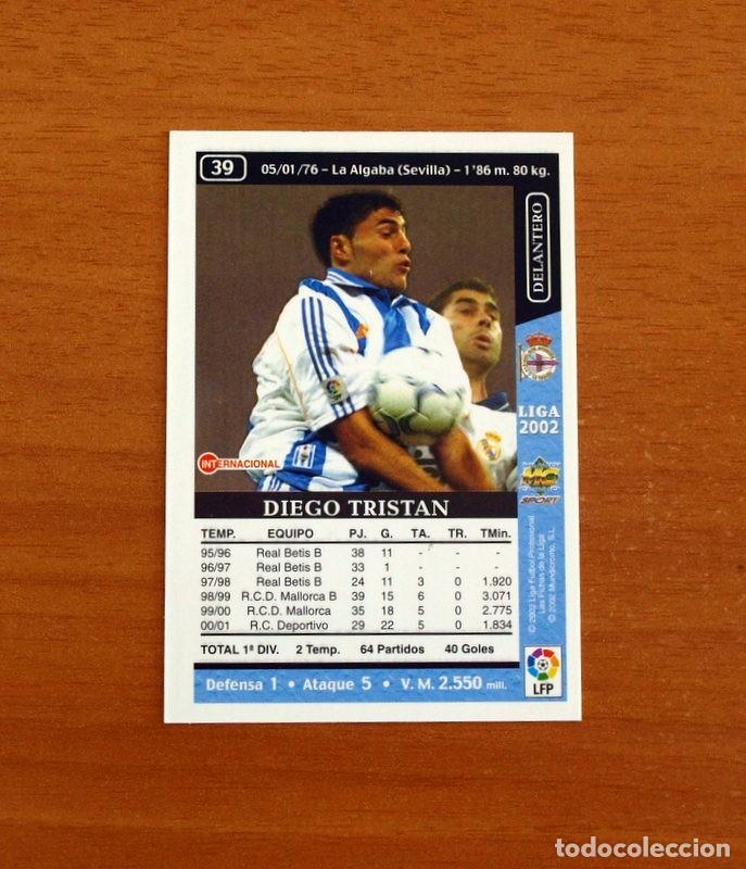 Cromos de F&uacute;tbol: Deportivo La Coru&ntilde;a - N&ordm; 39 Diego Tristan - Mundicromo Las Fichas de la Liga 2001-2002, 01-02