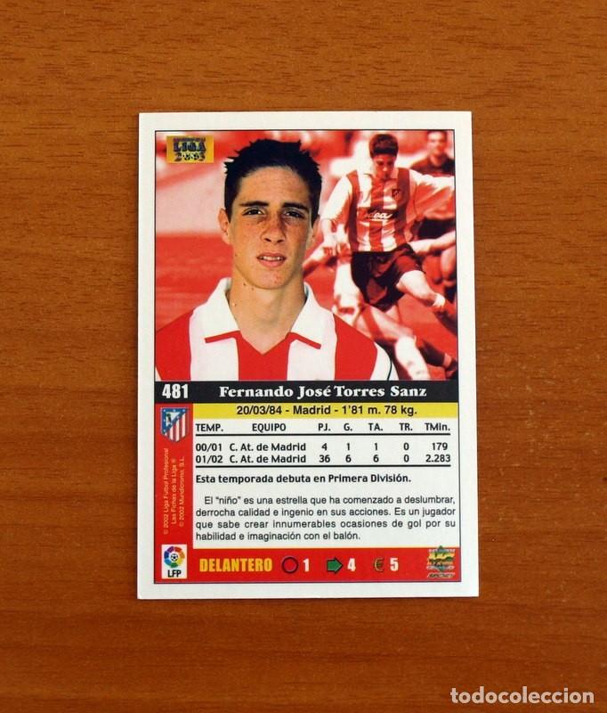 Fu&szlig;ball-Sticker: Atl&eacute;tico de Madrid -N&ordm; 481 Fernando Torres -Rookie- Mundicromo Las Fichas de la Liga 2002-2003-02-03
