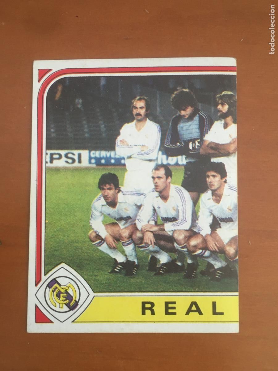 Cromos de F&uacute;tbol: real madrid equipo alineacion cromo n&ordm; 202 futbol 84 panini nunca pegado nuevo de sobre