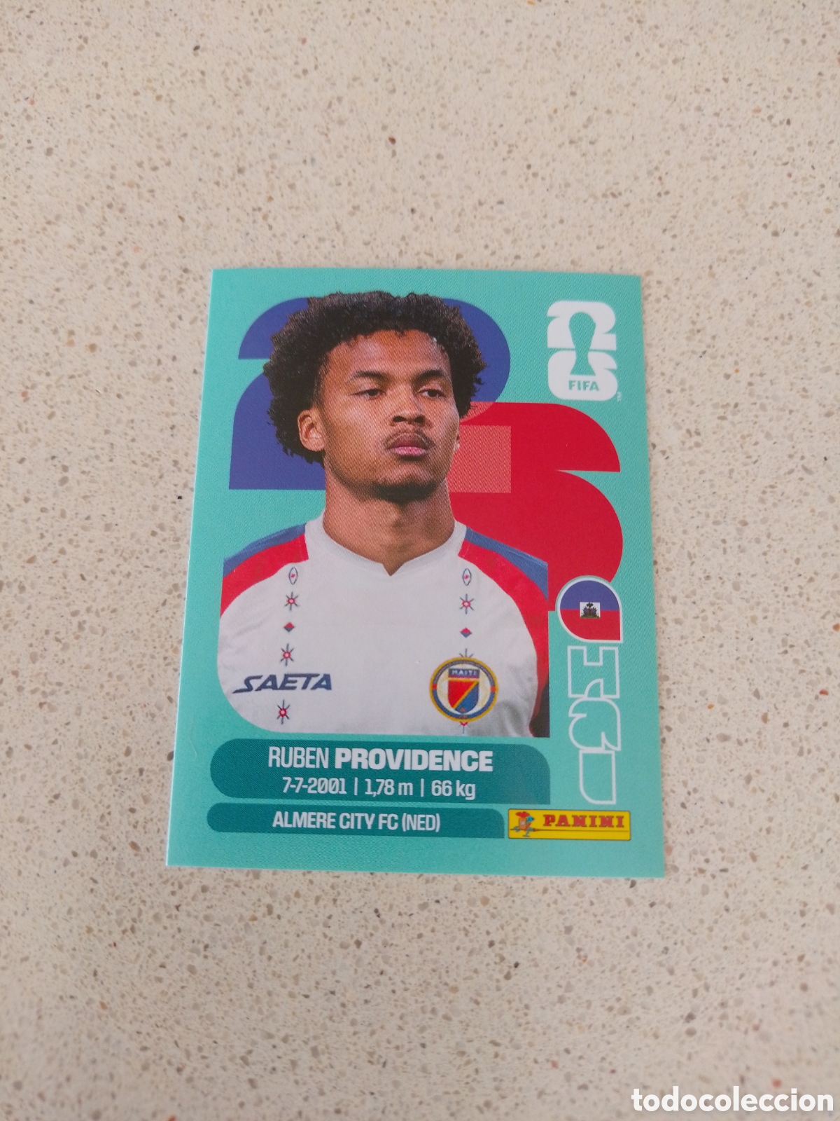 Fu&szlig;ball-Sticker: CROMO NUMERO 17 PROVIDENCE HAITI. MUNDIAL 2026. PANINI.