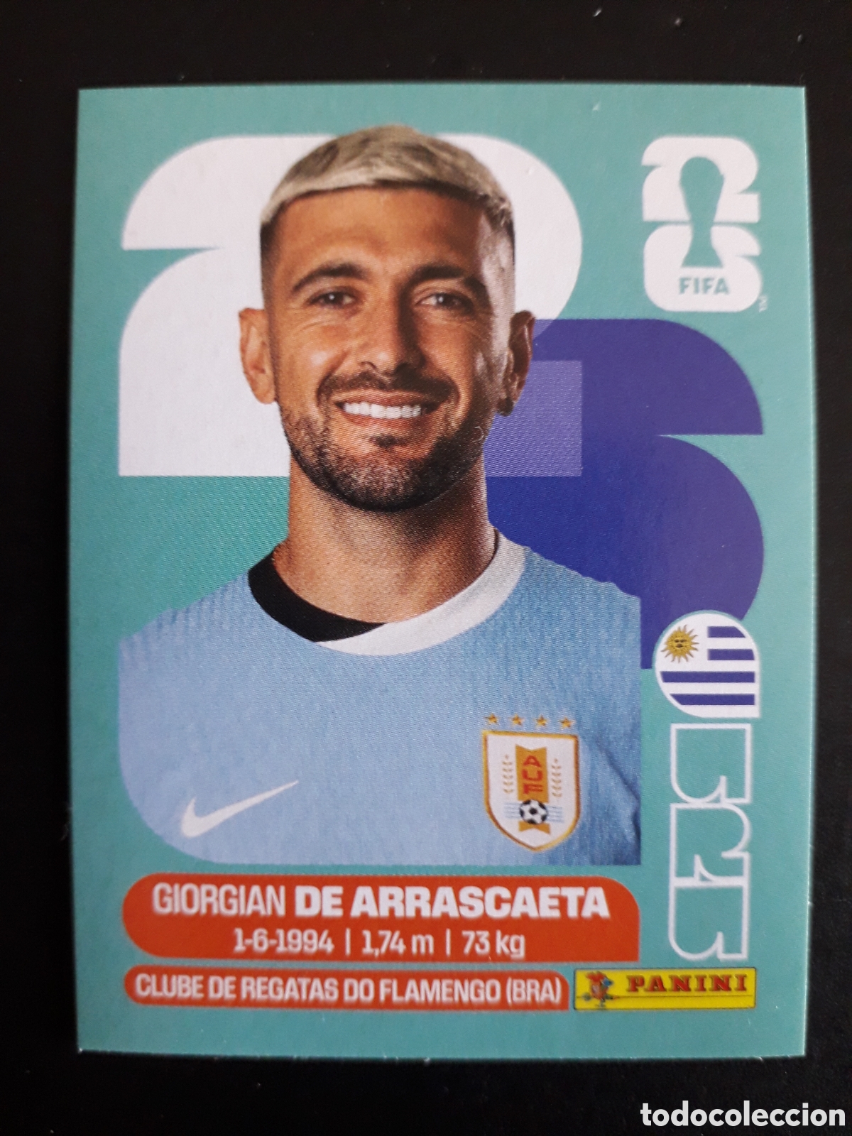 Cromos de F&uacute;tbol: DE ARRASCAETA URUGUAY URU 11 MUNDIAL F&Uacute;TBOL 2026 FIFA WORLD CUP PANINI SIN PEGAR PEDIDO M&Iacute;NIMO 3&euro;