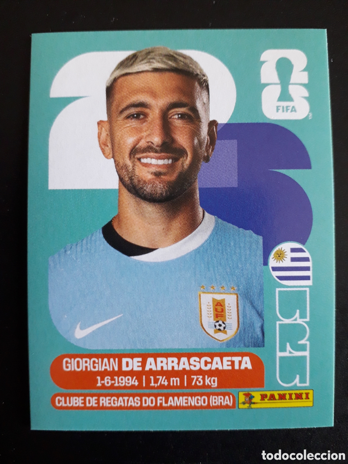 Cromos de F&uacute;tbol: DE ARRASCAETA URUGUAY URU 11 MUNDIAL F&Uacute;TBOL 2026 FIFA WORLD CUP PANINI SIN PEGAR PEDIDO M&Iacute;NIMO 3&euro;