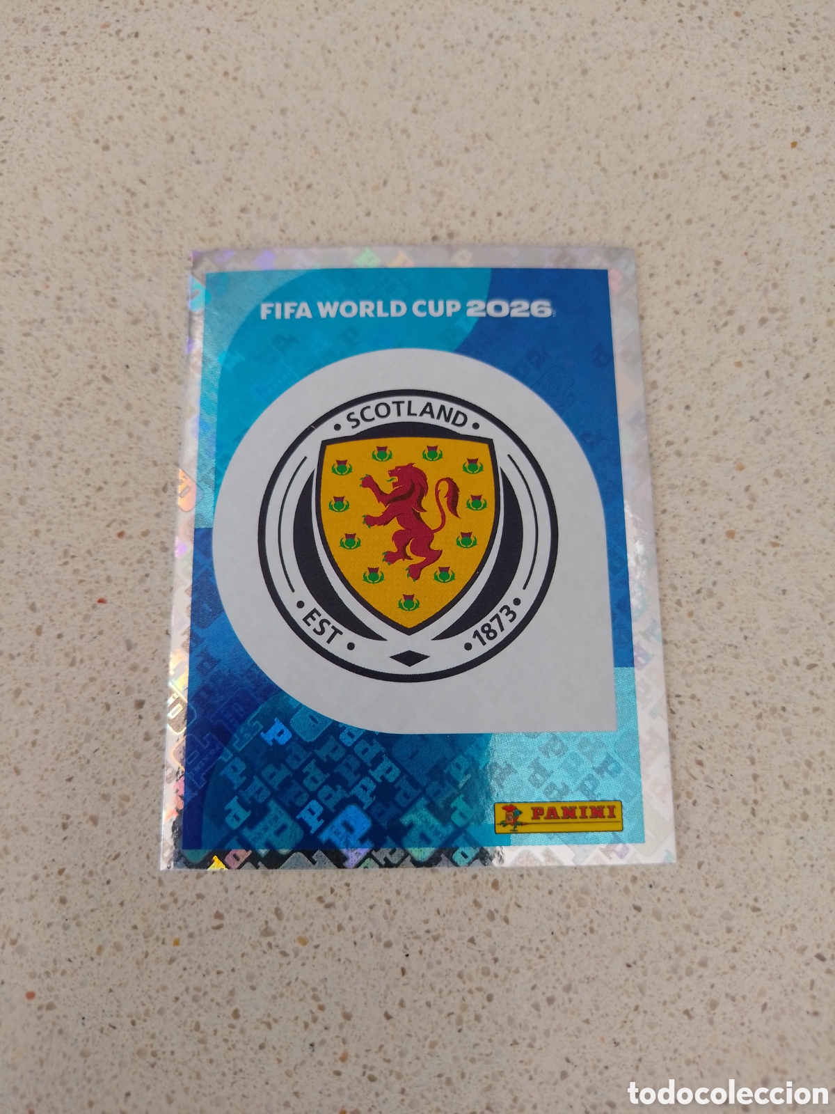 Cromos de F&uacute;tbol: CROMO NUMERO 1 ESCUDO ESCOCIA. MUNDIAL 2026. PANINI.