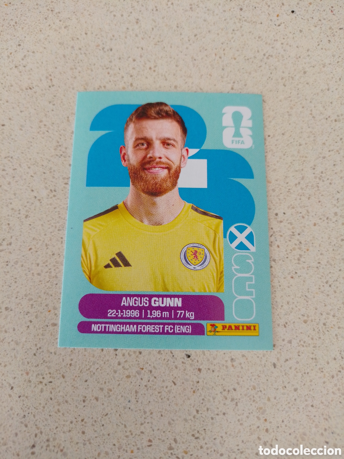 Figurine di Calcio: CROMO NUMERO 2 GUNN ESCOCIA. MUNDIAL 2026. PANINI.