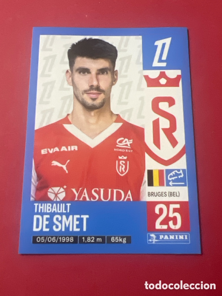 Cromos de F&uacute;tbol: 385 THIBAULT DE SMET STADE DE REIMS CROMO FUTBOL PANINI LIGUE 1 FOOT 24-25 LIGA FRANCIA 2024-2025