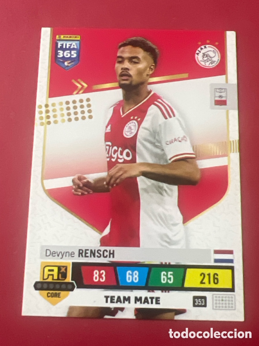 Cromos de Futebol: C1188. 353 Rensch, Ajax, Panini Adrenalyn XL Fifa 365 2022 2023 22 23