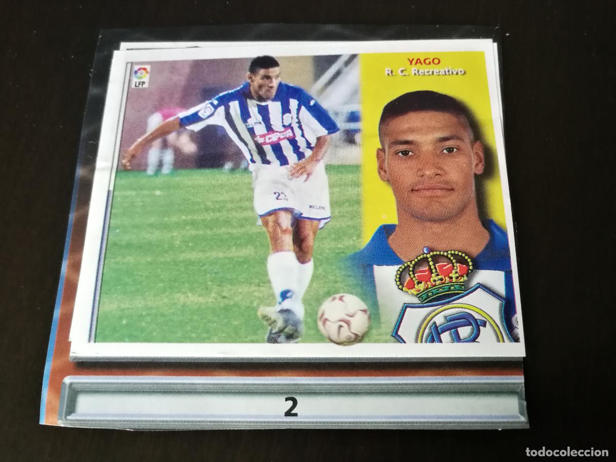 Cromos de F&uacute;tbol: Yago Recreativo de Huelva Ultimo Fichaje n&ordm; 2 Bis. despegado/recortado. Liga Este 02-03.