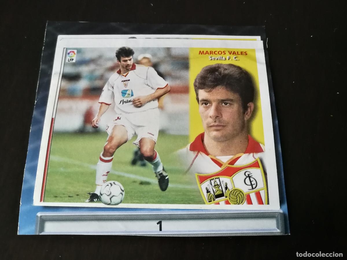 Football Stickers: Marcos Vales Sevilla CF Ultimo Fichaje n&ordm; 1 . despegado/recortado. Liga Este 02-03.