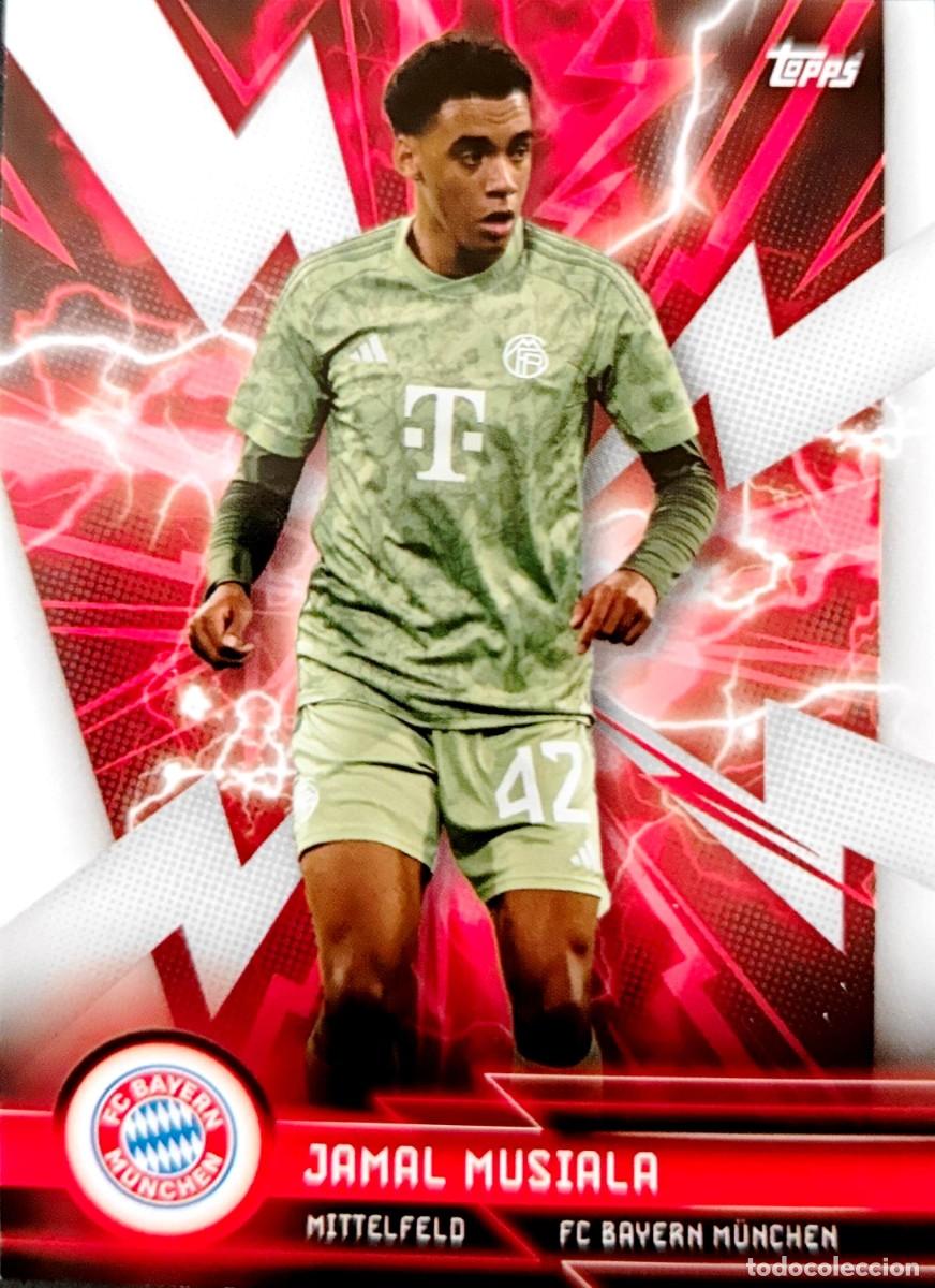 Cromos de F&uacute;tbol: Jamal Musiala - FC Bayern M&uuml;nchen - SUPER ELECTRIC - Topps FAN SET 2023 2024 23 24