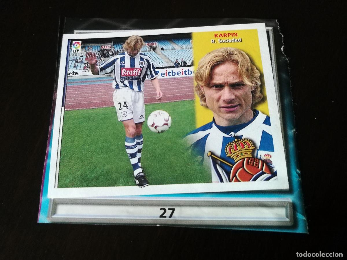 Cromos de F&uacute;tbol: Karpin Real Sociedad Ultimo Fichaje n&ordm; 27 . despegado/recortado. Liga Este 02-03.
