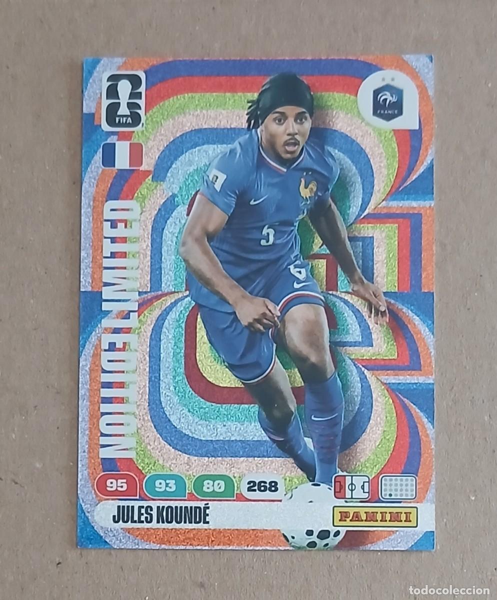 Figurine di Calcio: CROMO JULES KOUND&Eacute; FRANCIA LIMITED EDITION ADRENALYN XL FIFA WORLD CUP 2026. Nuevo de sobre.