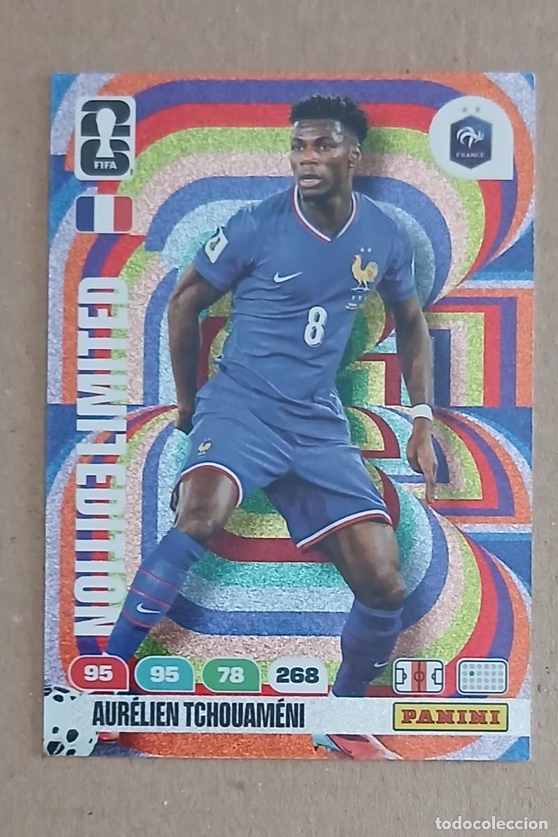 Fu&szlig;ball-Sticker: CROMO TCHOUAM&Eacute;NI FRANCIA LIMITED EDITION ADRENALYN XL FIFA WORLD CUP 2026. Nuevo de sobre.