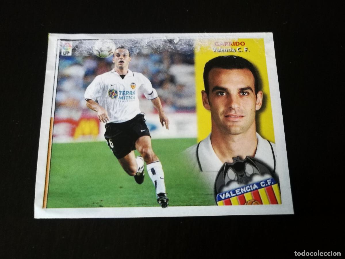Fu&szlig;ball-Sticker: Garrido Valencia CF Ultimo Fichaje n&ordm; 16 Bis. despegado/recortado. Liga Este 02-03.