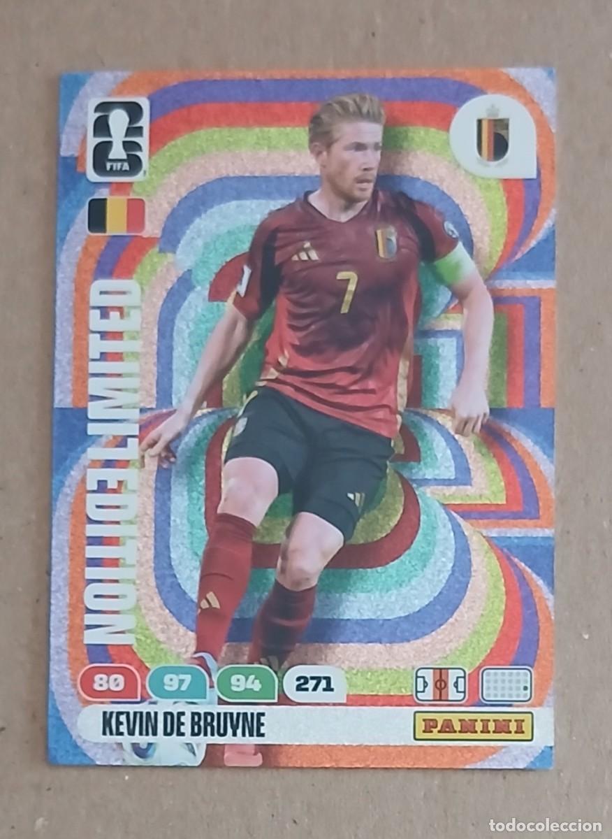 Cromos de F&uacute;tbol: CROMO KEVIN DE BRUYNE B&Eacute;LGICA LIMITED EDITION ADRENALYN XL FIFA WORLD CUP 2026. Nuevo de sobre.