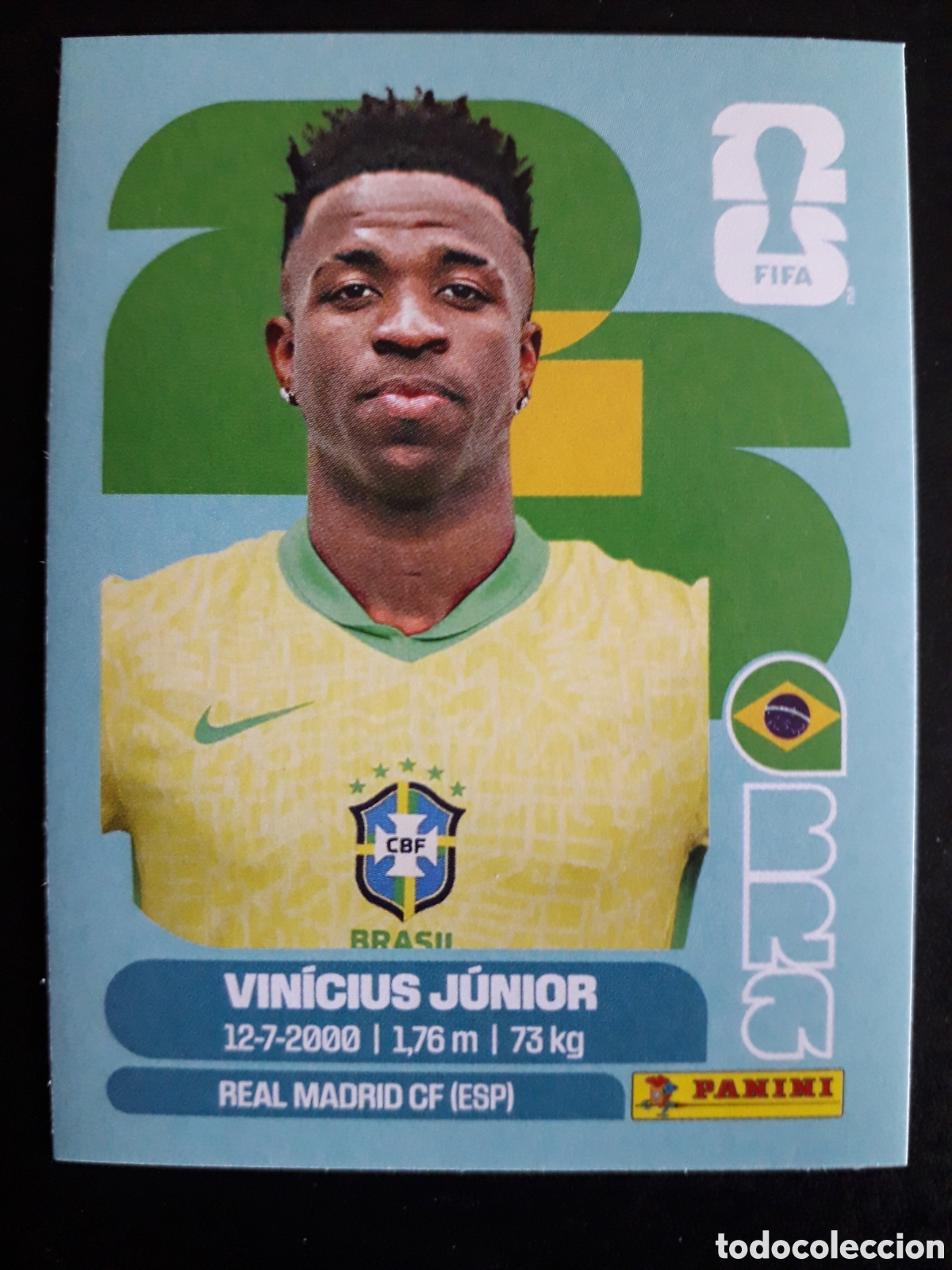 Cromos de F&uacute;tbol: VINICIUS J&Uacute;NIOR BRASIL BRA 14 MUNDIAL F&Uacute;TBOL 2026 FIFA WORLD CUP PANINI SIN PEGAR PEDIDO M&Iacute;NIMO 3&euro;.