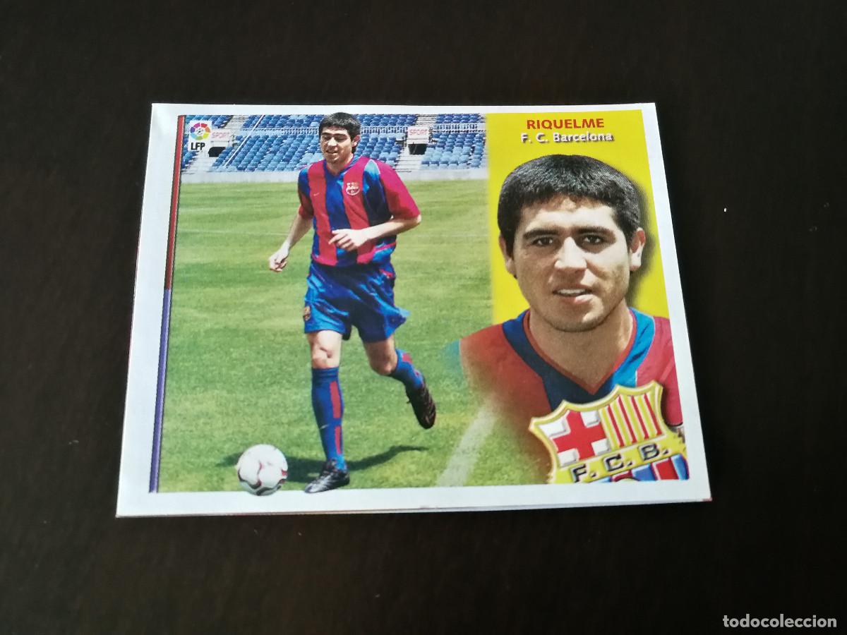 Cromos de F&uacute;tbol: Riquelme FC Barcelona, Versi&oacute;n despegado/recortado. Liga Este 02-03.