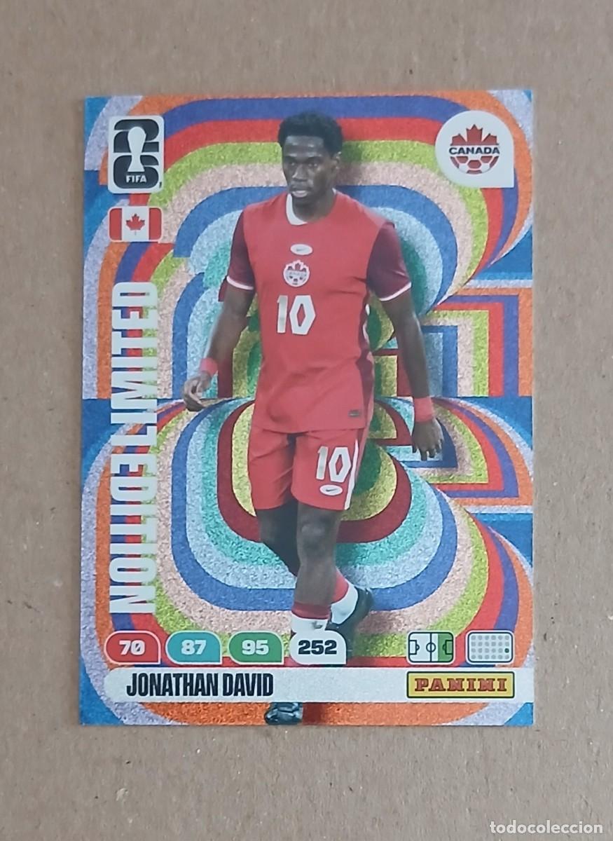 Cromos de F&uacute;tbol: CROMO JONATHAN DAVID CANAD&Aacute; LIMITED EDITION ADRENALYN XL FIFA WORLD CUP 2026. Nuevo de sobre.