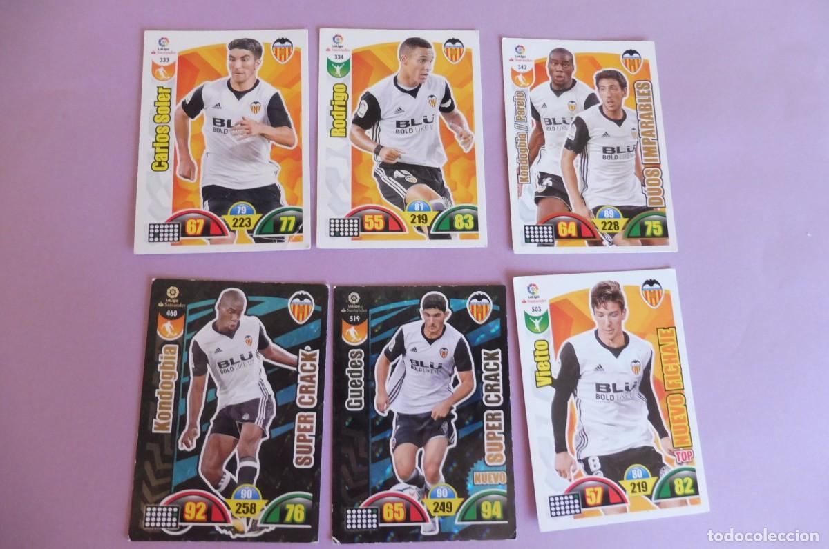 Cromos de F&uacute;tbol: 6 CROMOS PANINI ADRENALYN - LIGA SANTANDER 2017/18 - VALENCIA C.F. - ver descripci&oacute;n y fotos