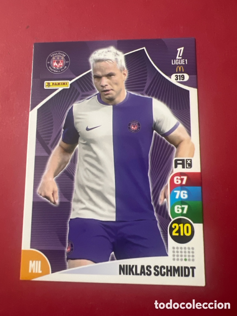 Football Stickers: C1305. 319 NIKLAS SCHMIDT FUTBOL PANINI LIGUE 1 FOOT 25-26 FRANCIA ADRENALYN 2025-206