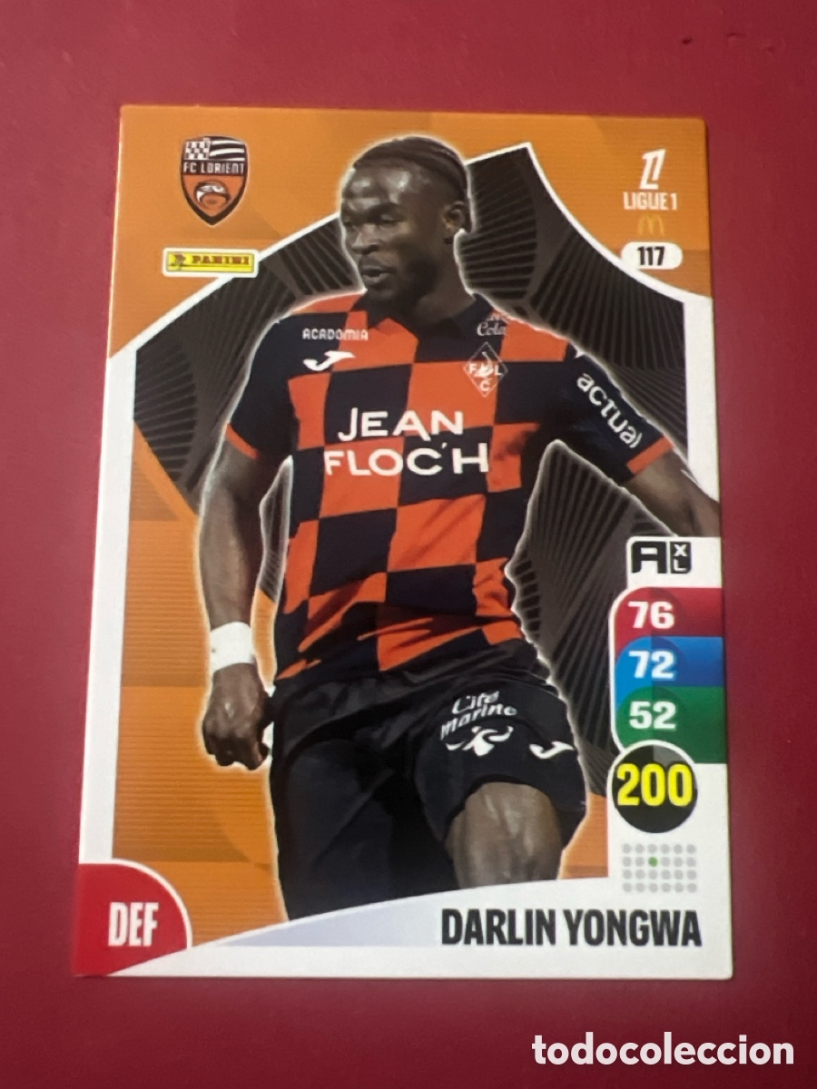 Cromos de Futebol: 117 DARLIN YONGWA LORIENT CROMO FUTBOL PANINI LIGUE 1 FOOT 25-26 LIGA FRANCIA ADRENALYN 2025-206