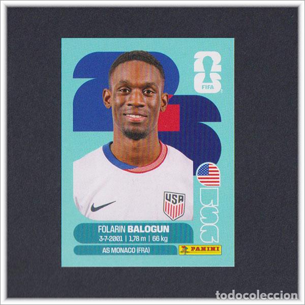 Cromos de F&uacute;tbol: FIFA WORLD CUP 2026 26 MUNDIAL PANINI BALOGUN USA 20 ESTADOS UNIDOS EEUU COLECCI&Oacute;N LIGA STICKER