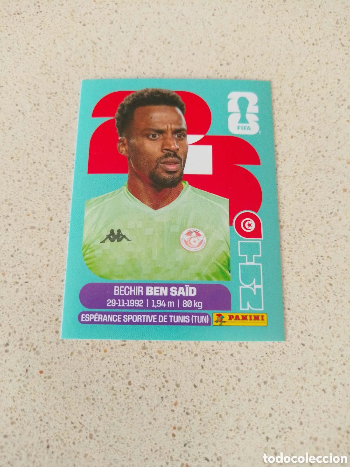 Cromos de F&uacute;tbol: CROMO NUMERO 2 BEN SA&Iuml;D TUNEZ. MUNDIAL 2026. PANINI.