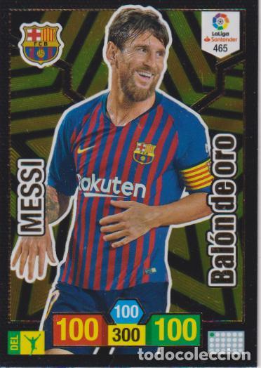 Cromos de F&uacute;tbol: ADRENALYN 2018-19 N&ordm;465 &ndash; C.F.BARCELONA &ndash; BALON DE ORO - MESSI